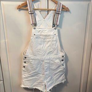 American Eagle Outfitters White Jean Shorts Overalls
